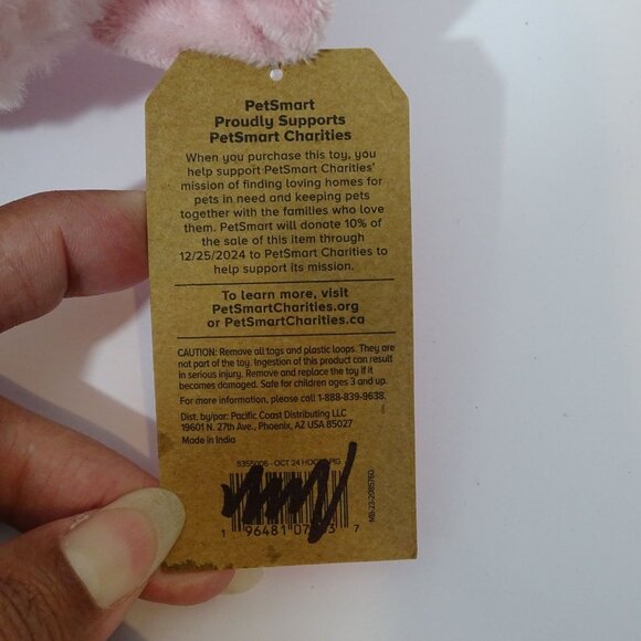 Petsmart Wish Soft Pink Plush Pig Squeaky Toy Christmas Bandana Stuffed Animal - Picture 7 of 10